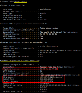 Obtaining Static IP Step 1
